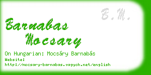 barnabas mocsary business card